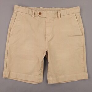 Brooks Brothers Shorts Mens 36 Khaki Bermuda Chino Stretch Flat Front Pockets